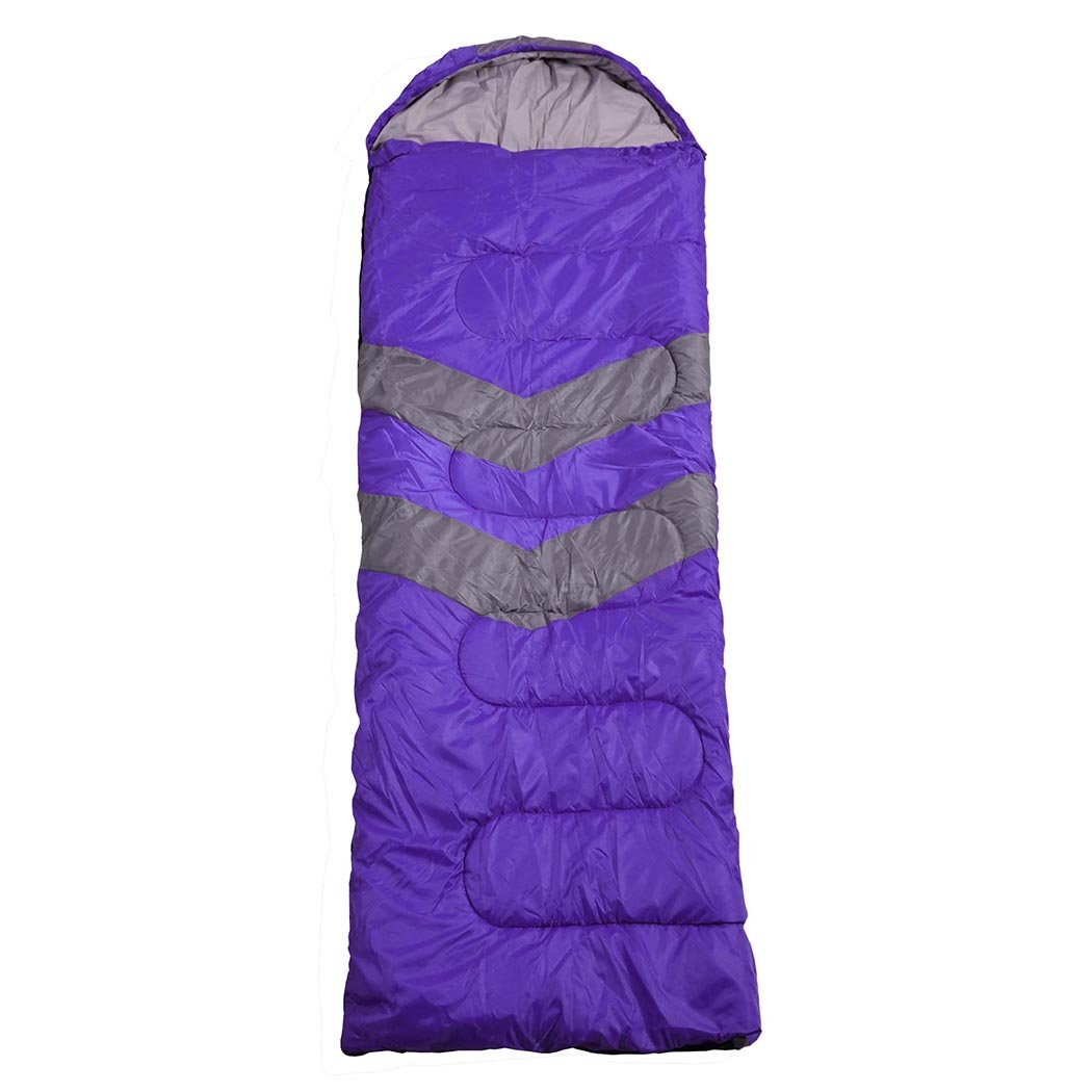 Mountview -20°C Outdoor Camping Thermal Sleeping Bag in purple, showcasing its water-repellent exterior and comfortable design.